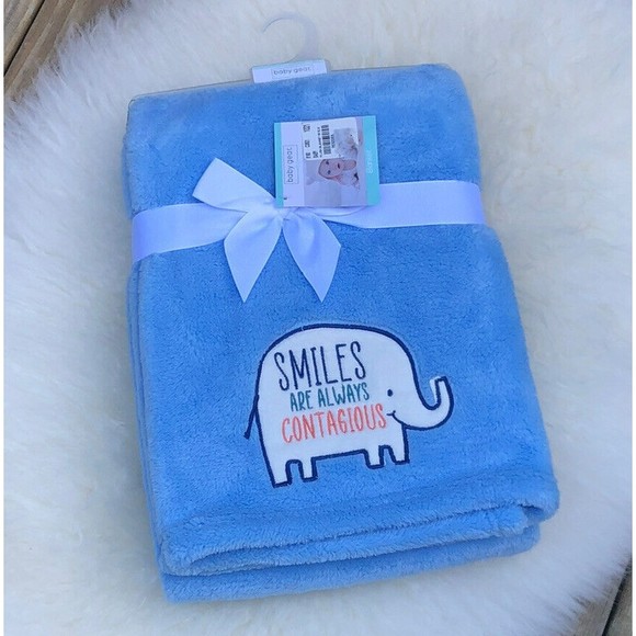 BabyGear Other Baby Gear Embroidered Elephant Baby Boy Blanket Fleece Blue Plush New Poshmark